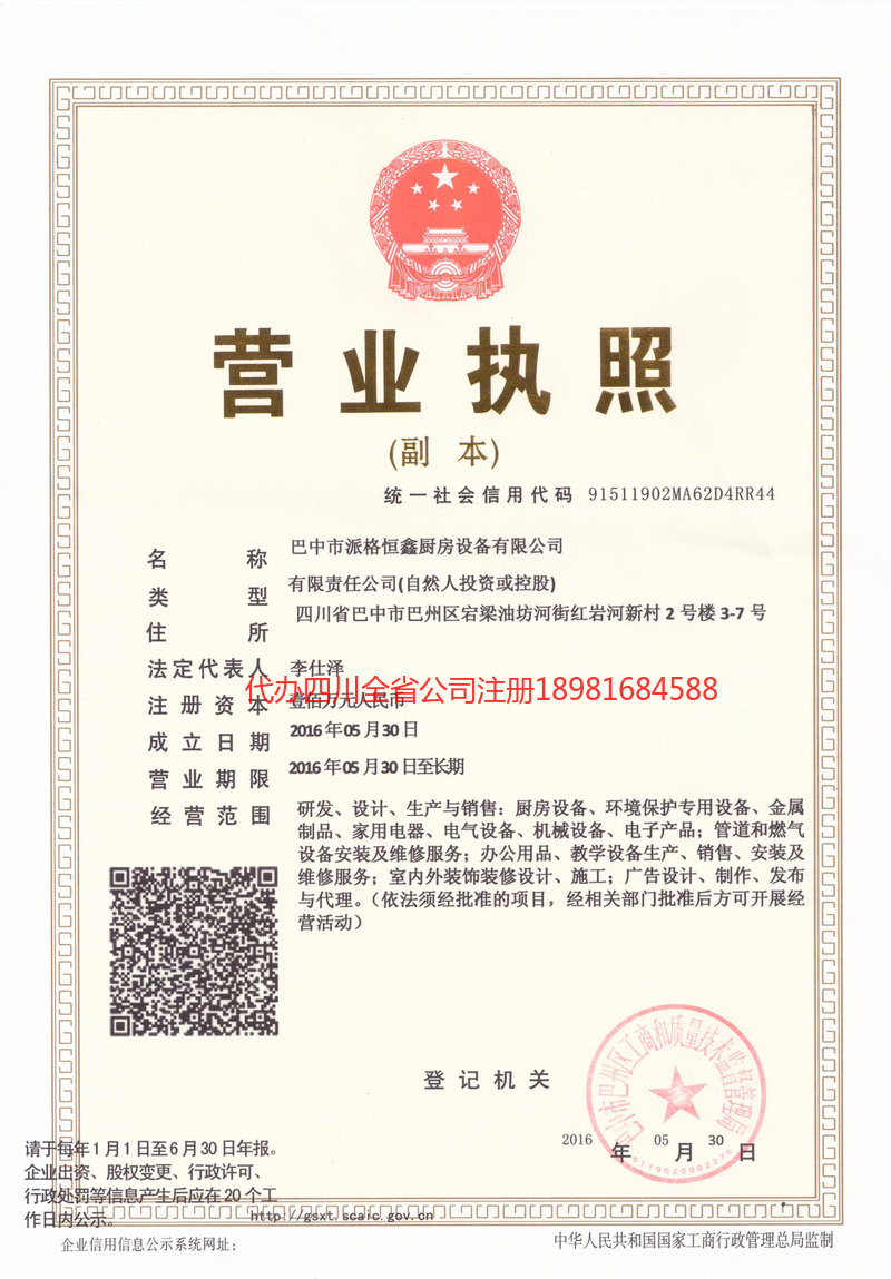 丽水丽水派格恒鑫厨房设备有限公司